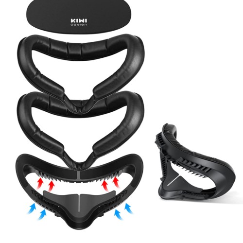 KIWI design Fitness Facial Interface (Upgraded Version), Comfortable Leather Face Foam Pad Replacement 2 Piece Compatible with Quest 2